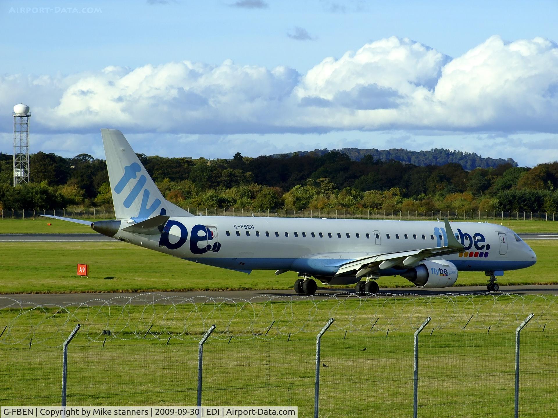 G-FBEN, 2008 Embraer 195LR (ERJ-190-200LR) C/N 19000213, Flybe E190 Arrives at EDI