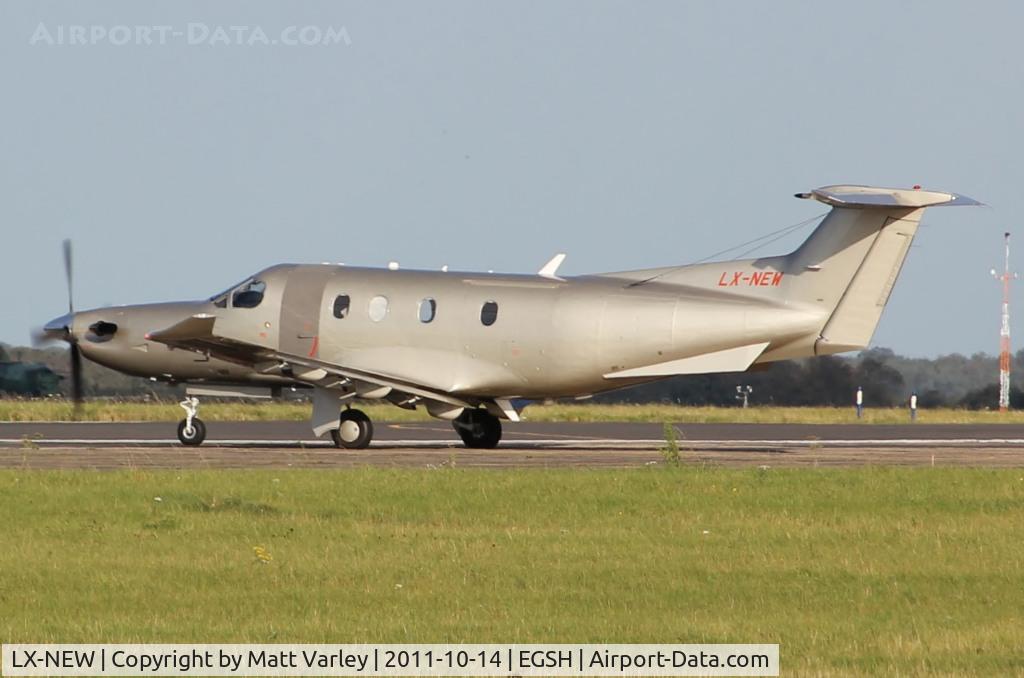 LX-NEW, 2009 Pilatus PC-12/47E C/N 1148, About to Depart EGSH.