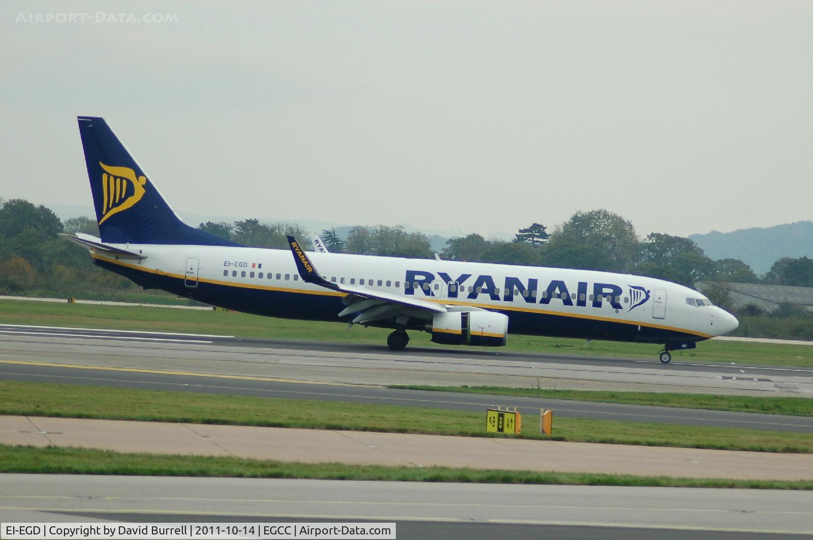 EI-EGD, 2010 Boeing 737-8AS C/N 34981, Ryanair Boeing 737-8AS Landed at Manchester Airport