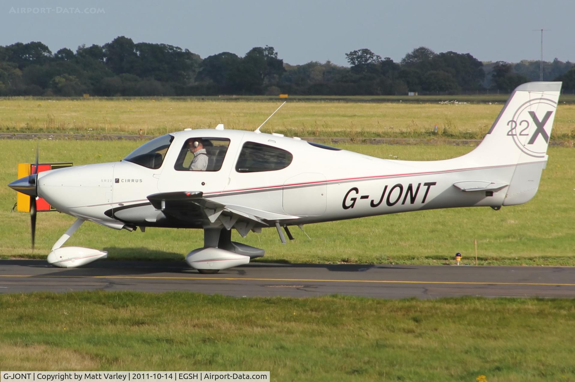 G-JONT, 2010 Cirrus SR22 G3-X C/N 3599, Note: front wheel puncture.
