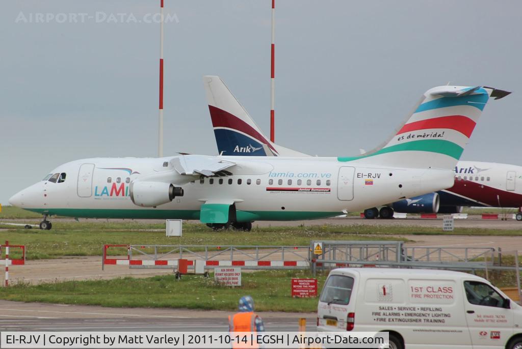 EI-RJV, 2000 British Aerospace Avro 146-RJ85A C/N E2370, First sight of Lamia's 3rd RJ85/146.