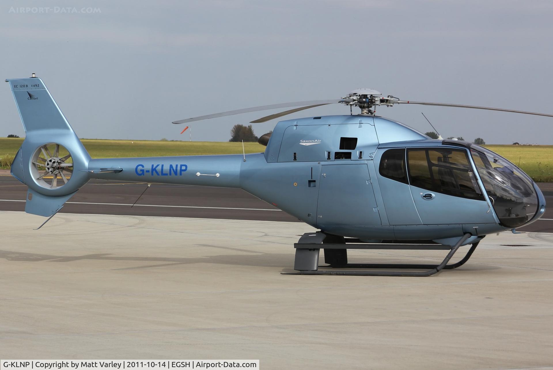 G-KLNP, 2007 Eurocopter EC-120B Colibri C/N 1492, Sat on stand at Saxon Air.