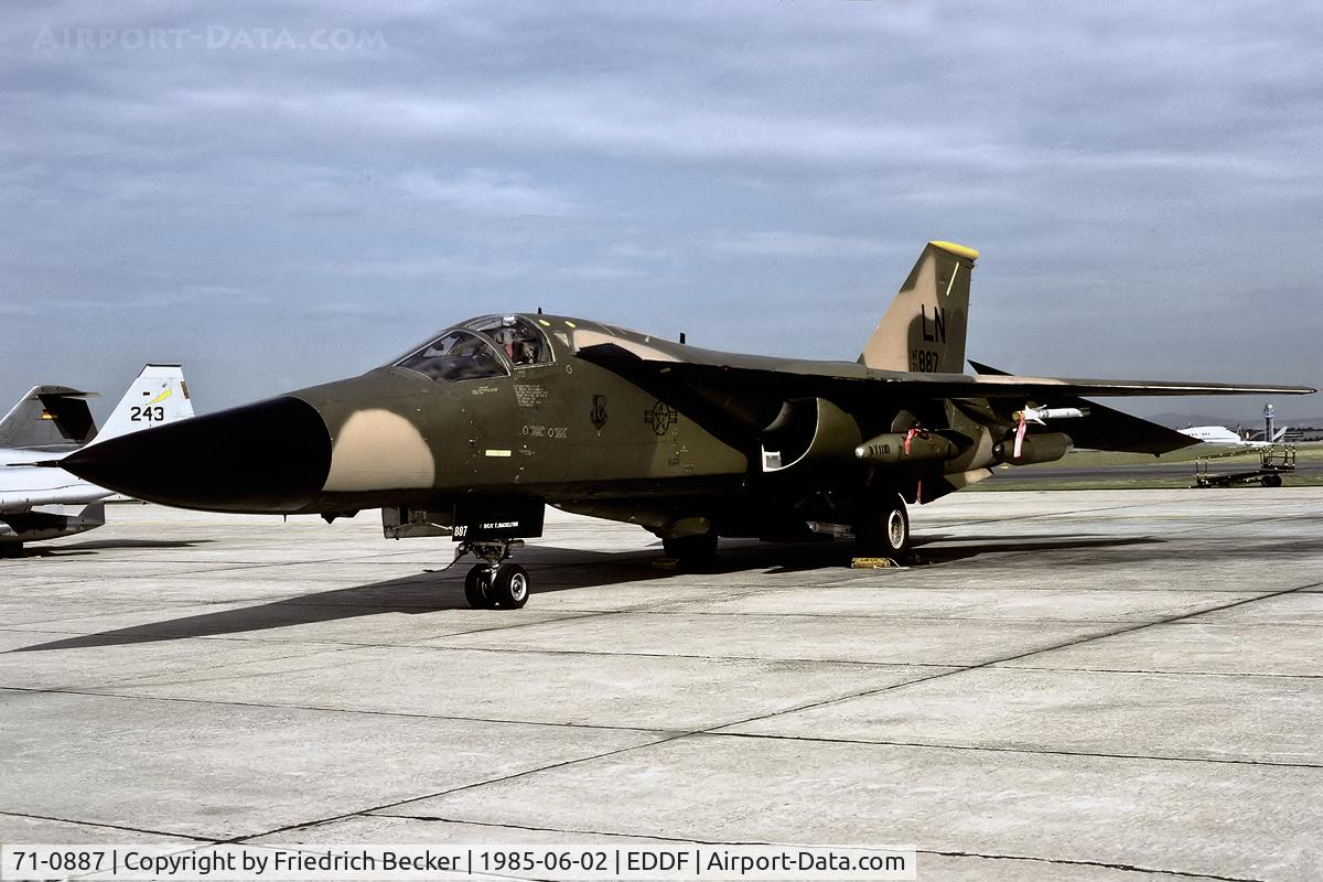 71-0887, 1971 General Dynamics F-111F Aardvark C/N E2-63, static display at Rhine Main AB