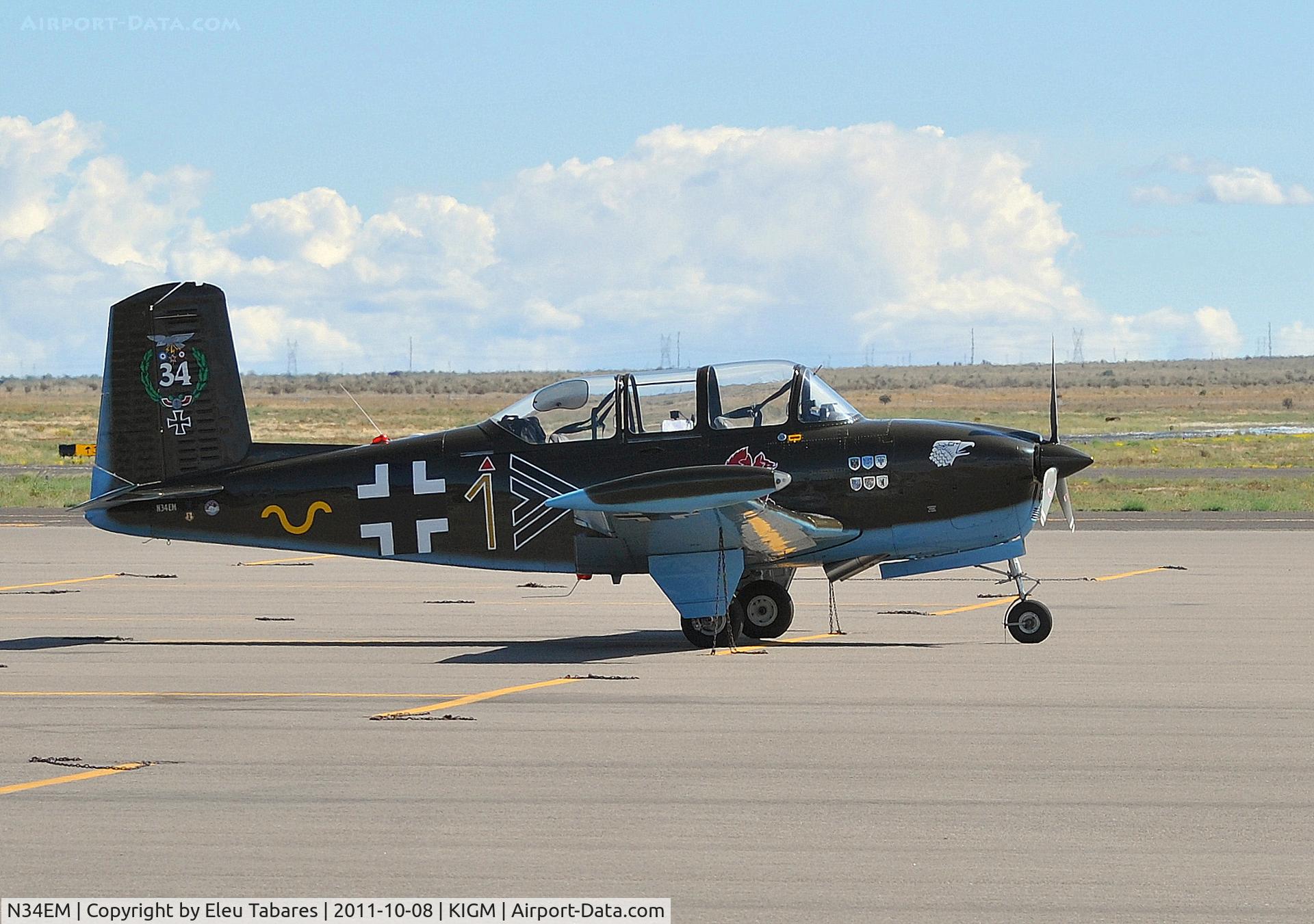 N34EM, 1953 Beech (CCF) T-34A (A45) Mentor C/N CCF34-119, Taken at the 2011 Kingman Air Show in Kingman, Arizona.