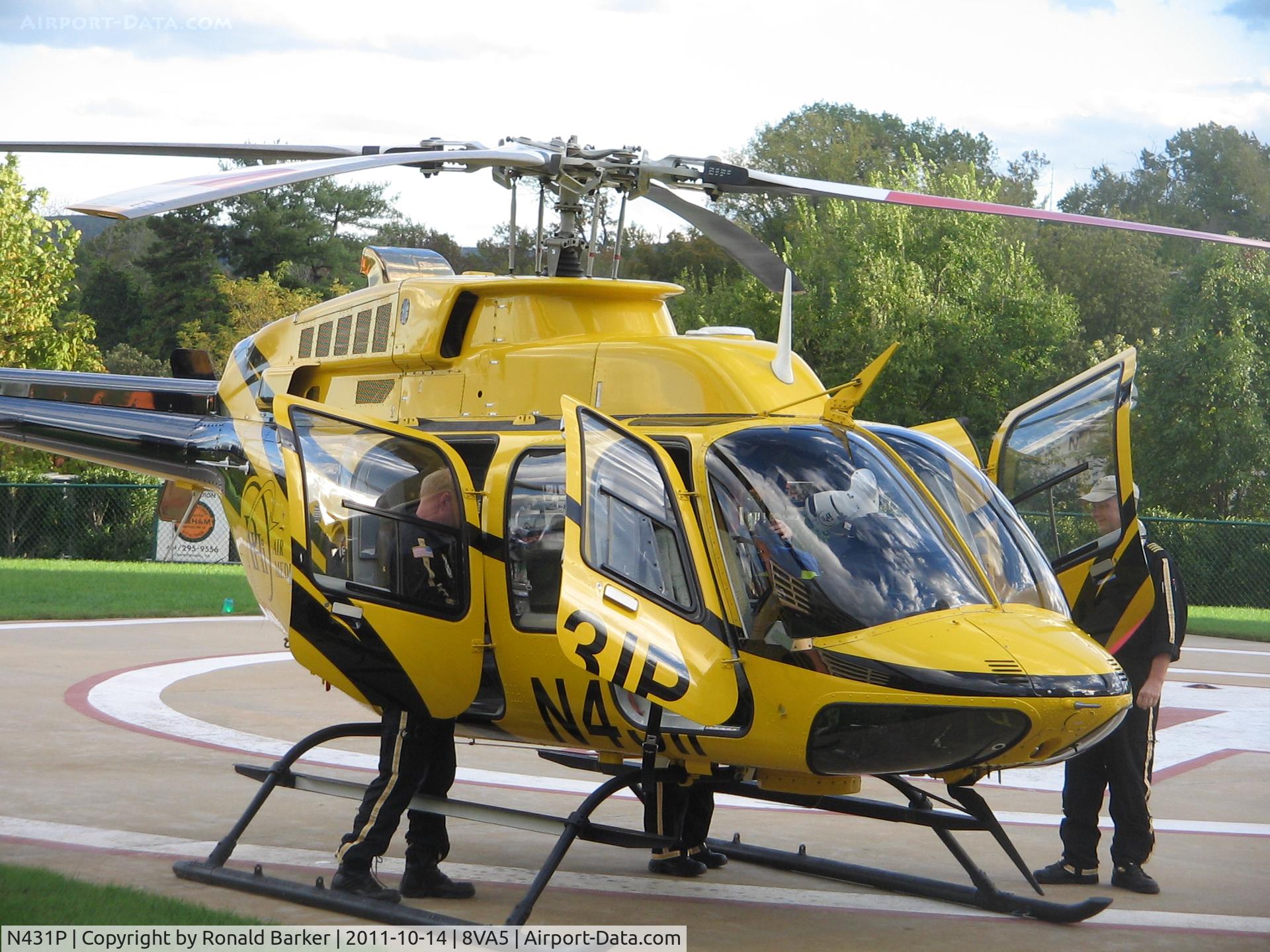 N431P, Bell 407 C/N 53857, UVA hospital
