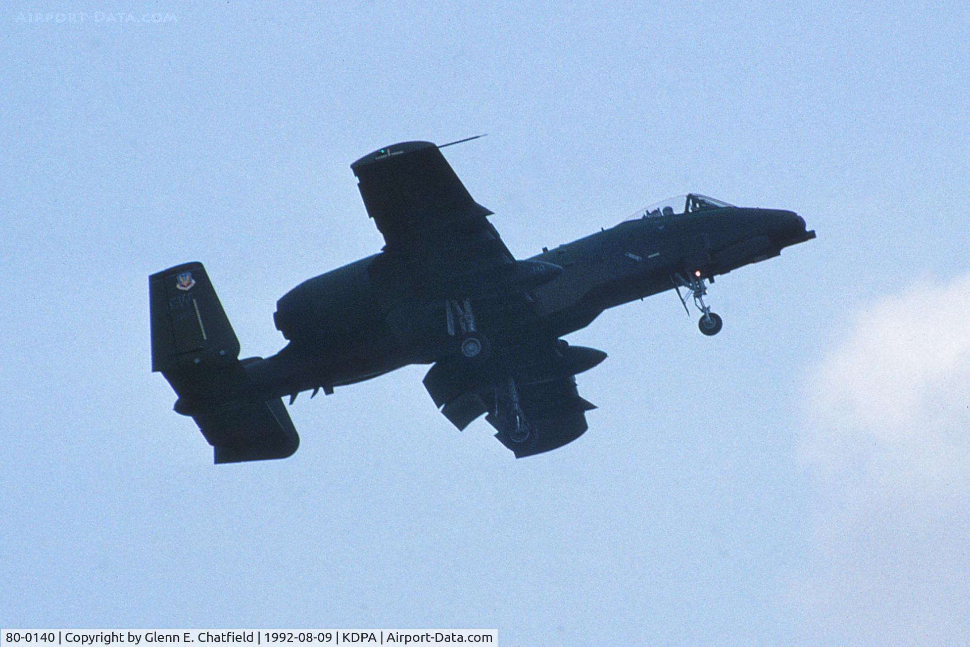 80-0140, 1980 Fairchild Republic A-10A Thunderbolt II C/N A10-0490, Photographed from the control tower