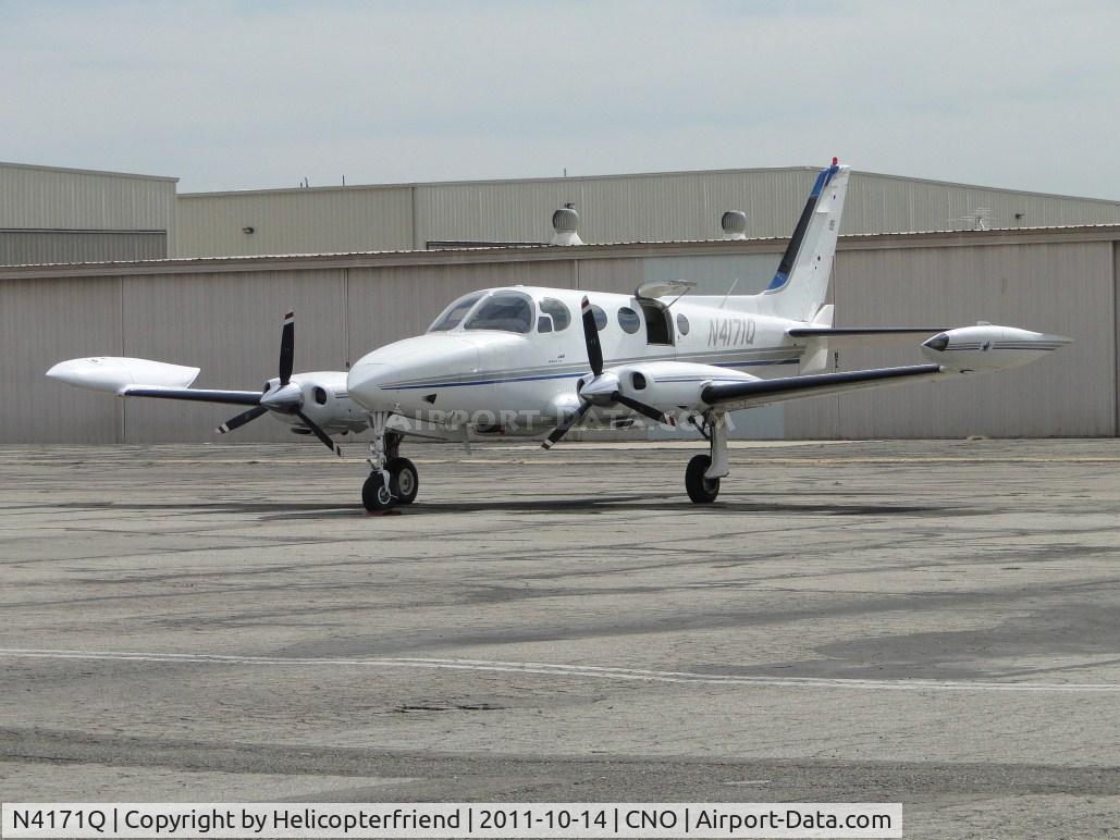 N4171Q, 1972 Cessna 340 C/N 340-0094, Parked near the paint shop area with door open