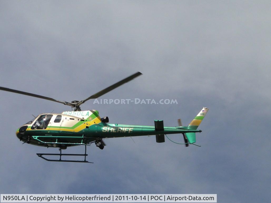 N950LA, 2010 Eurocopter AS-350B-2 Ecureuil Ecureuil C/N 4930, On short final down taxiway Sierra for LA County Air Operations helipad #5