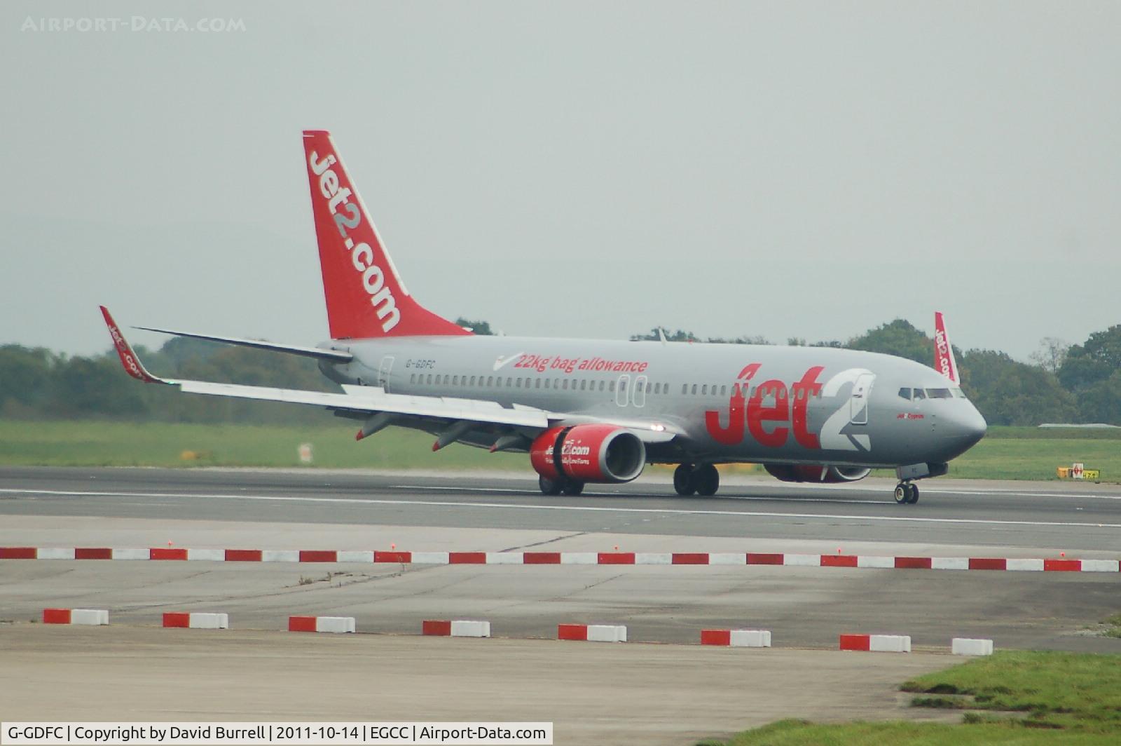 G-GDFC, 1998 Boeing 737-8K2 C/N 28375, Jet2 Boeing 737-BK2/w lands at Manchester