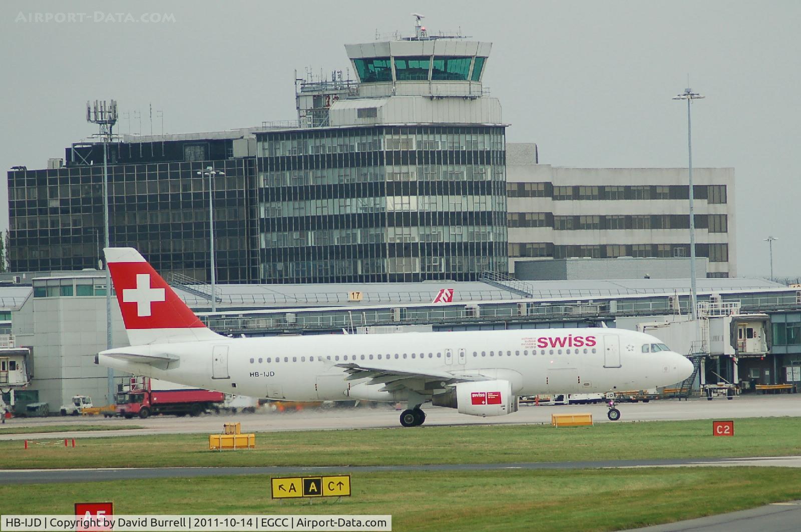 HB-IJD, 1995 Airbus A320-214 C/N 553, Swiss Airbus A320-214 taxiing Manchester