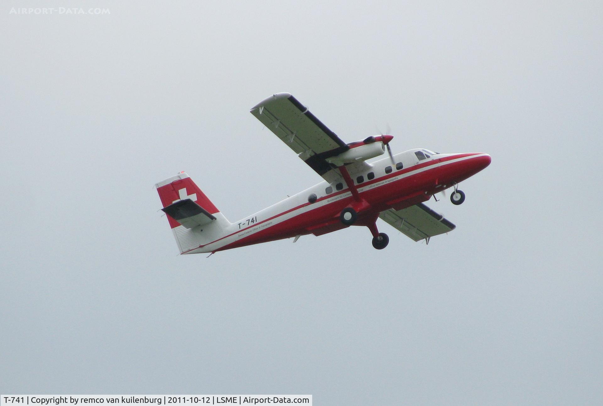 T-741, 1975 De Havilland Canada DHC-6-300 Twin Otter C/N 466, Bundesamt fur Landestopografie / Federal Office of Topography. departure Emmen
