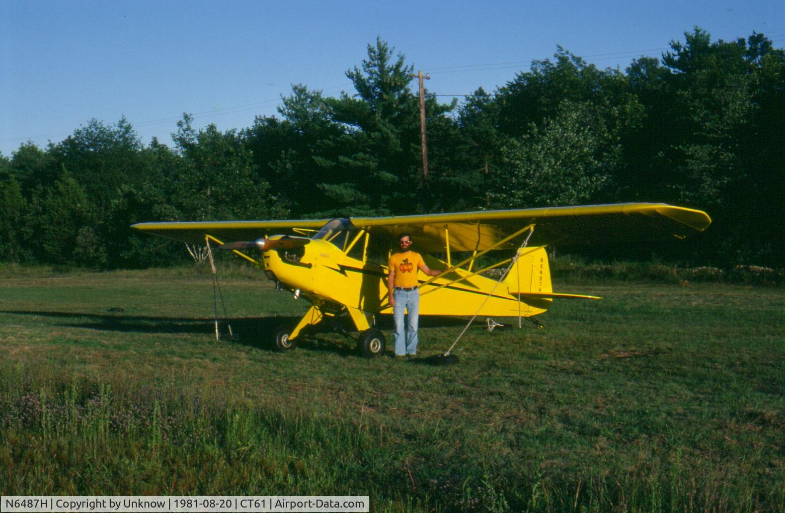 N6487H, 1946 Piper J3C-65 Cub C/N 19668, August 1981 Just out of the D & D paint shop at Lakeside Airport Griswold CT