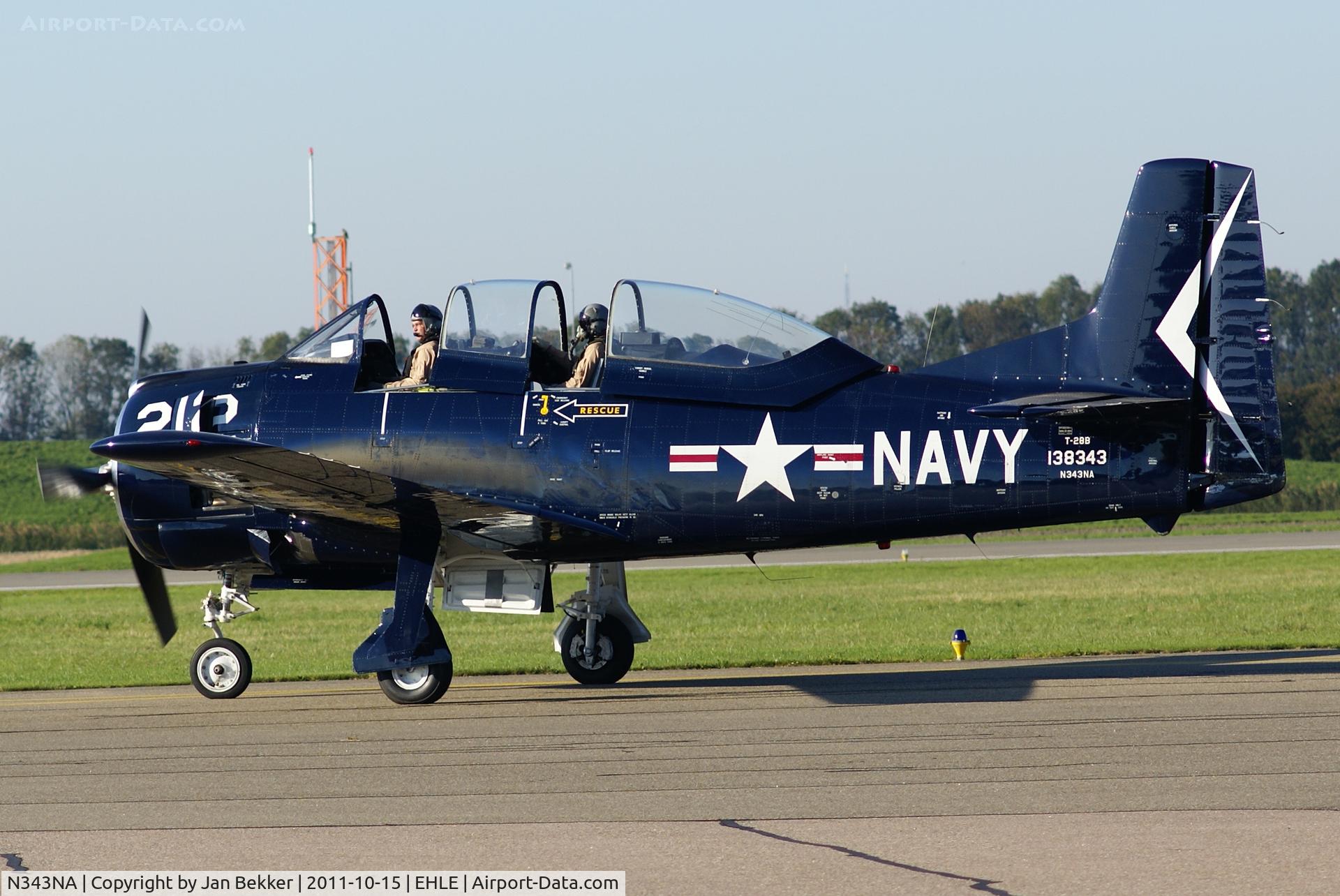 N343NA, 1955 North American T-28B Trojan C/N 200-414, Heading to the runway for take off.