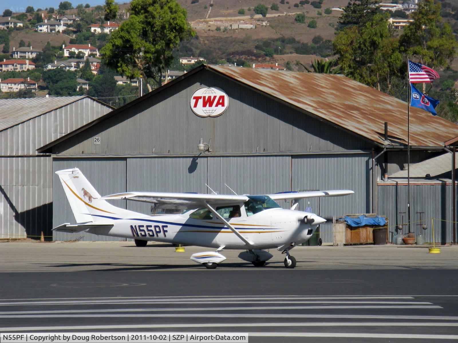 N55PF, 1966 Cessna 182K Skylane C/N 18257888, 1966 Cessna 182K Skylane, Continental O-470-S 230 Hp, holding short 22