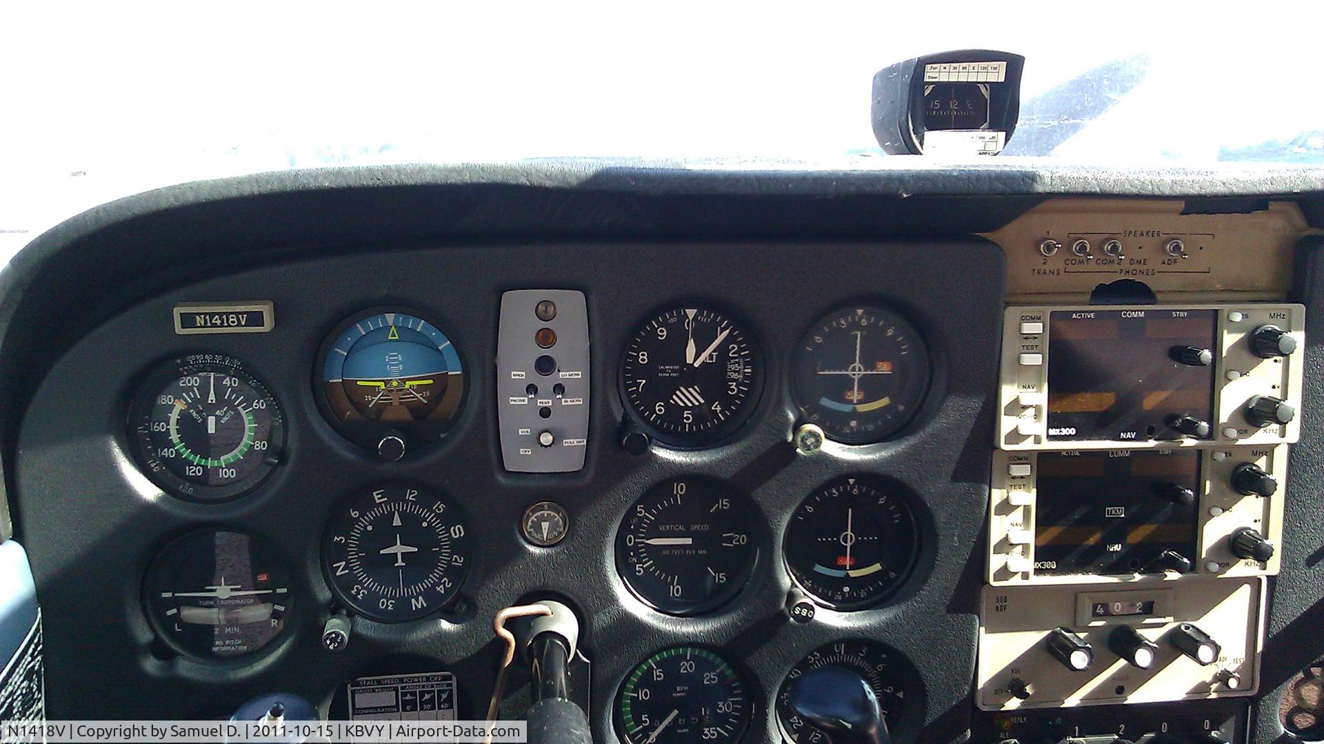 N1418V, 1974 Cessna 172M C/N 17263563, N1418V panel.