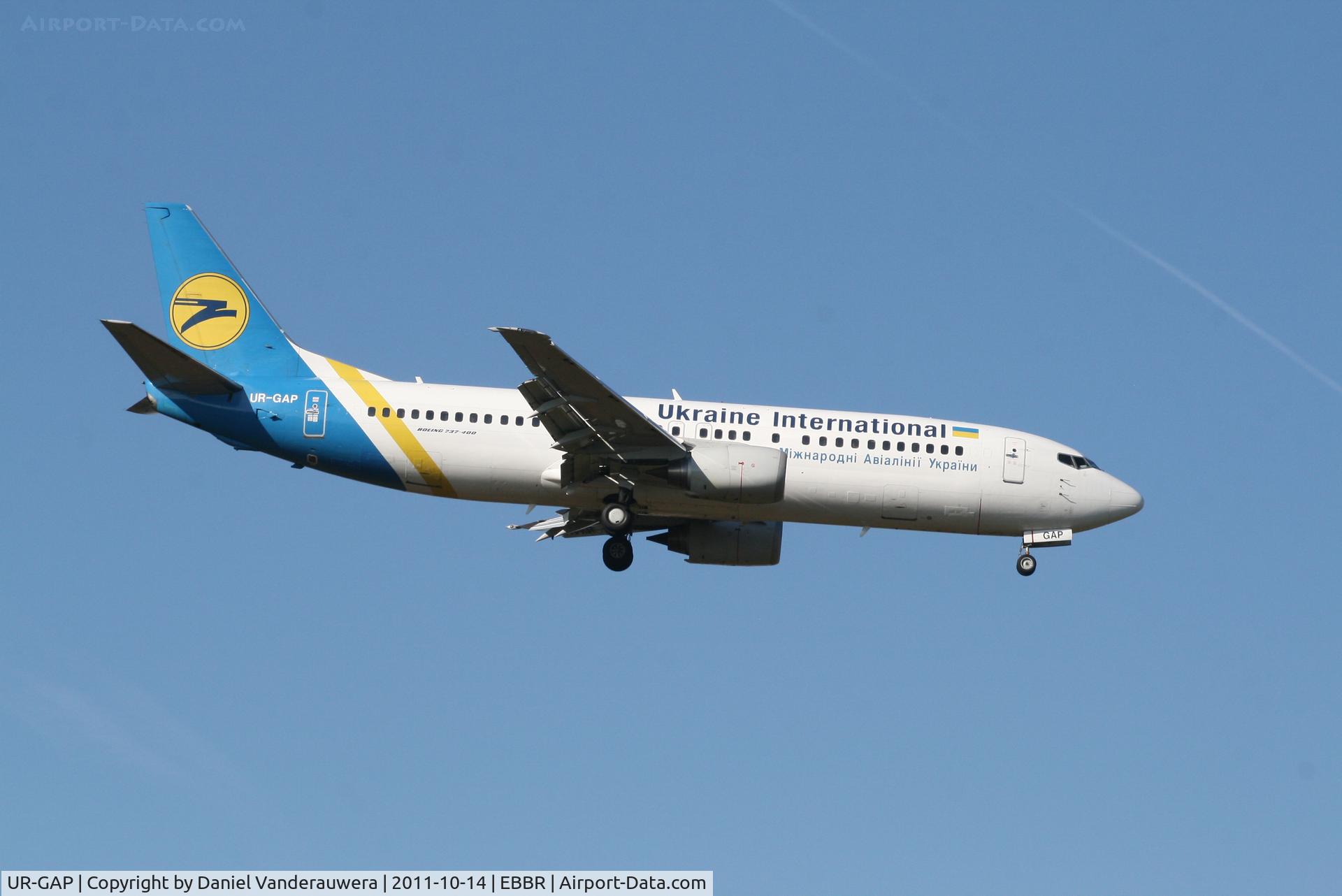 UR-GAP, 1993 Boeing 737-4Z9 C/N 27094, Flight PS901 is descending to RWY 02