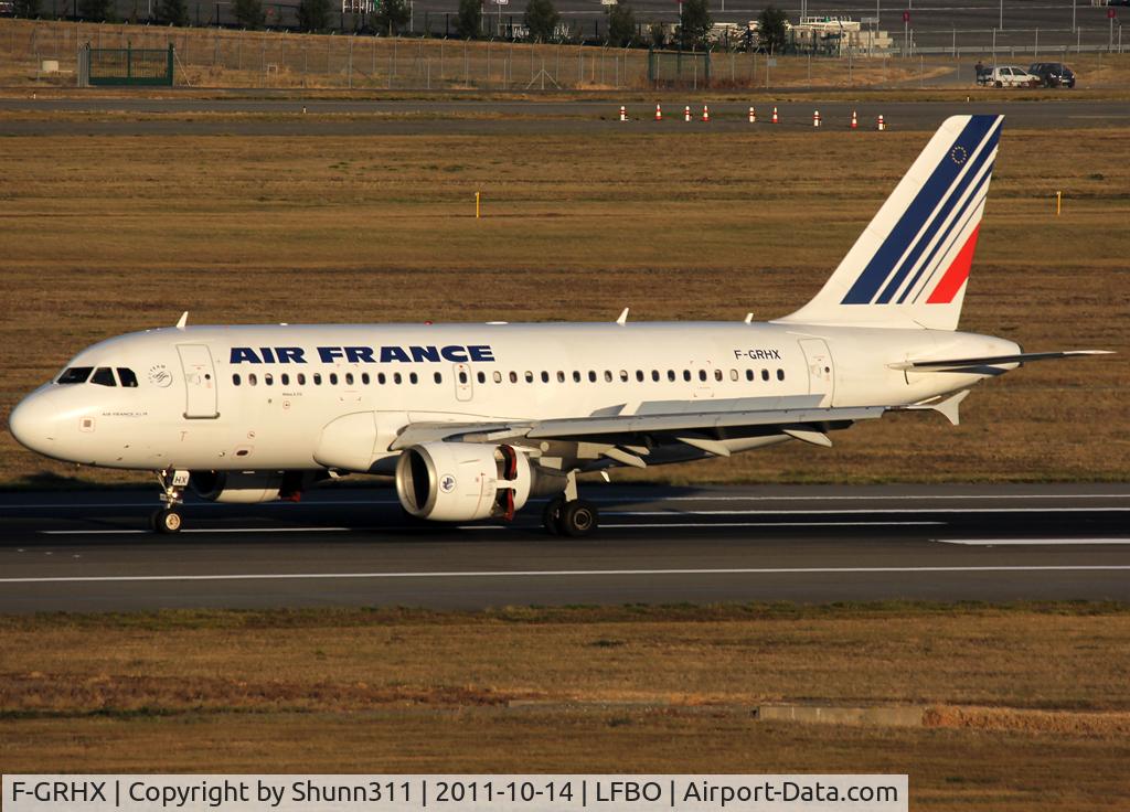 F-GRHX, 2001 Airbus A319-111 C/N 1524, Landed rwy 32L and backtracking at 'Sierra 10'