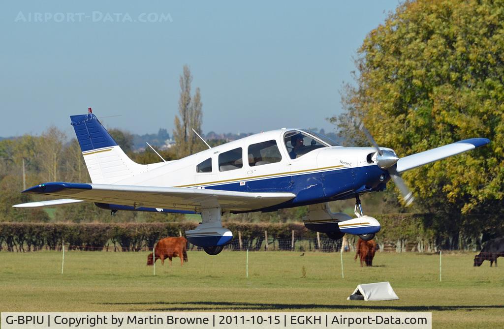 G-BPIU, 1979 Piper PA-28-161 Cherokee Warrior II C/N 28-7916303, SHOT AT HEADCORN