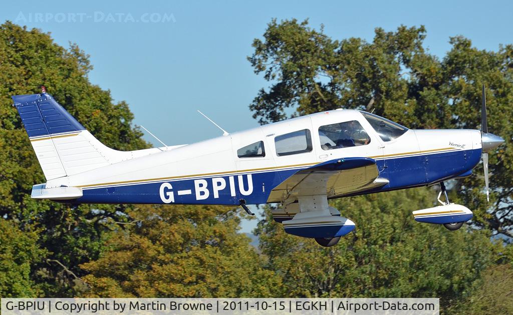 G-BPIU, 1979 Piper PA-28-161 Cherokee Warrior II C/N 28-7916303, SHOT AT HEADCORN