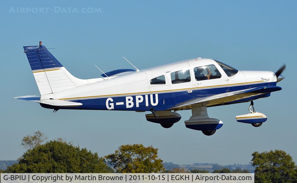 G-BPIU, 1979 Piper PA-28-161 Cherokee Warrior II C/N 28-7916303, SHOT AT HEADCORN