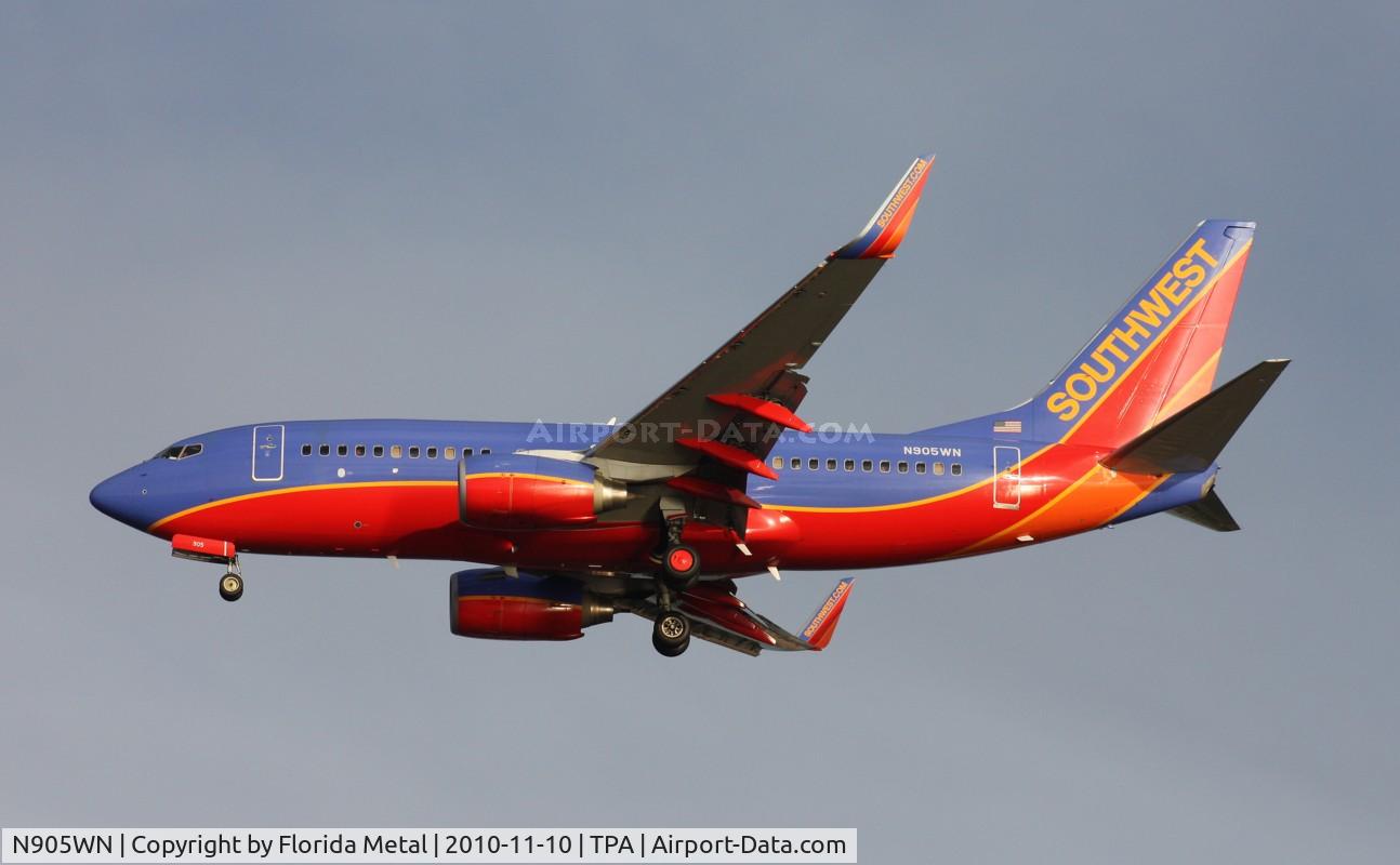 N905WN, 2008 Boeing 737-7H4 C/N 36617, Southwest 737