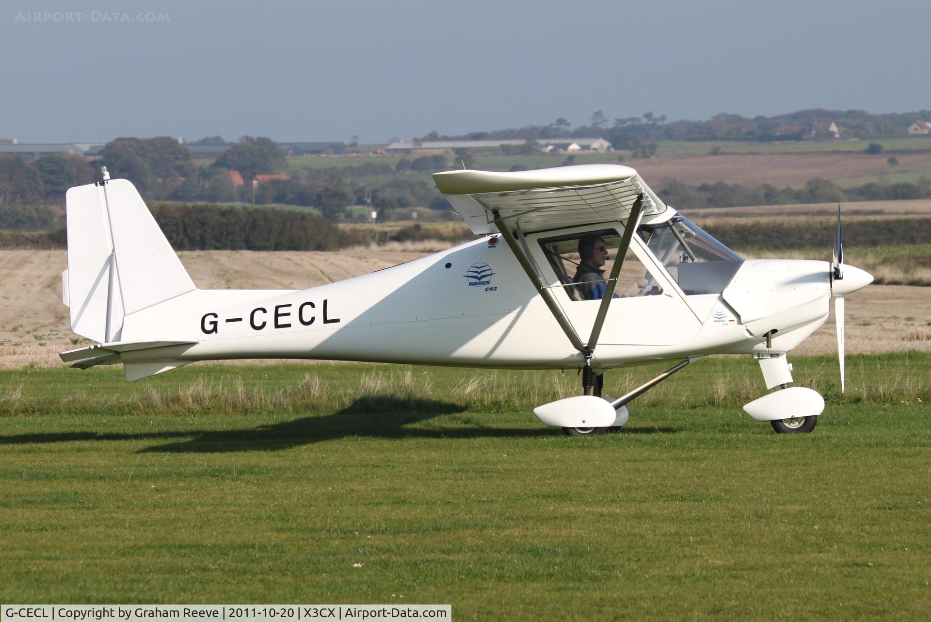 G-CECL, 2006 Comco Ikarus C42 FB80 C/N 0607-6834, Just arrived at Northrepps.