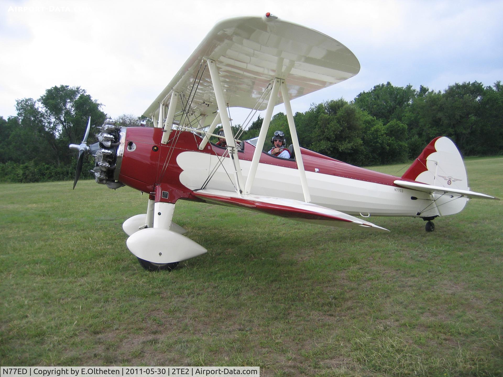 N77ED, 1943 Boeing A75N1(PT17) C/N 75-4449, N77ED prepping for Stearman Memorial Day Fly Over at Flying Oaks Tx.