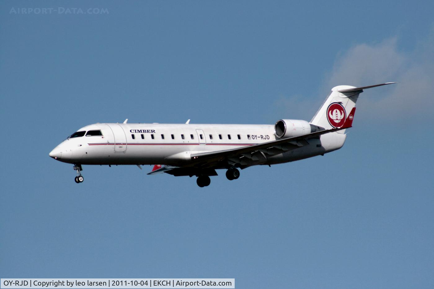 OY-RJD, 1993 Canadair CRJ-100LR (CL-600-2B19) C/N 7007, CPH Kastrup approach to R-22L 4.10.2011