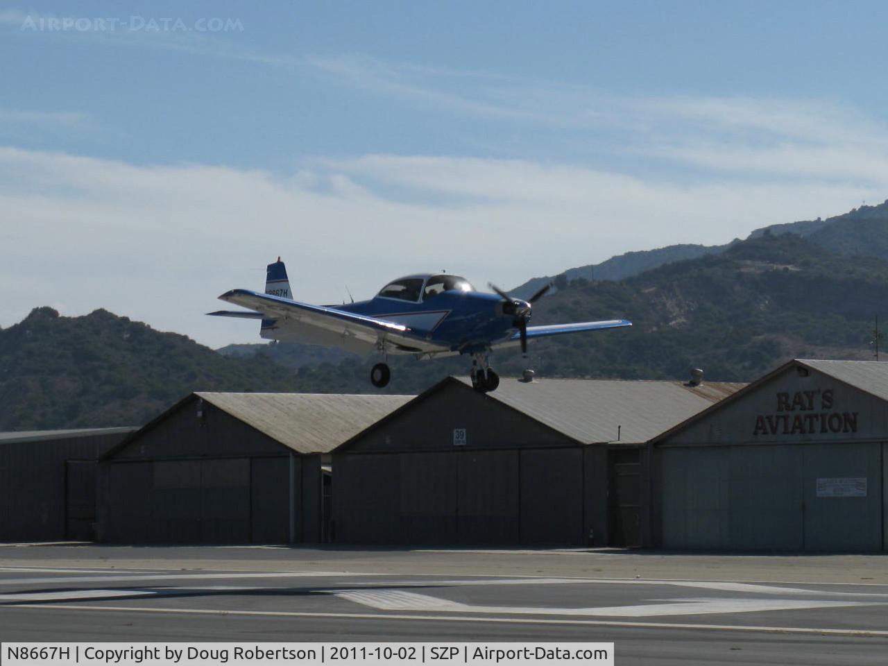 N8667H, 1947 North American Navion C/N NAV-4-667, 1947 North American NAVION, Continental IO-520 285 Hp upgrade, Young Eagles Flight, on final Rwy 22