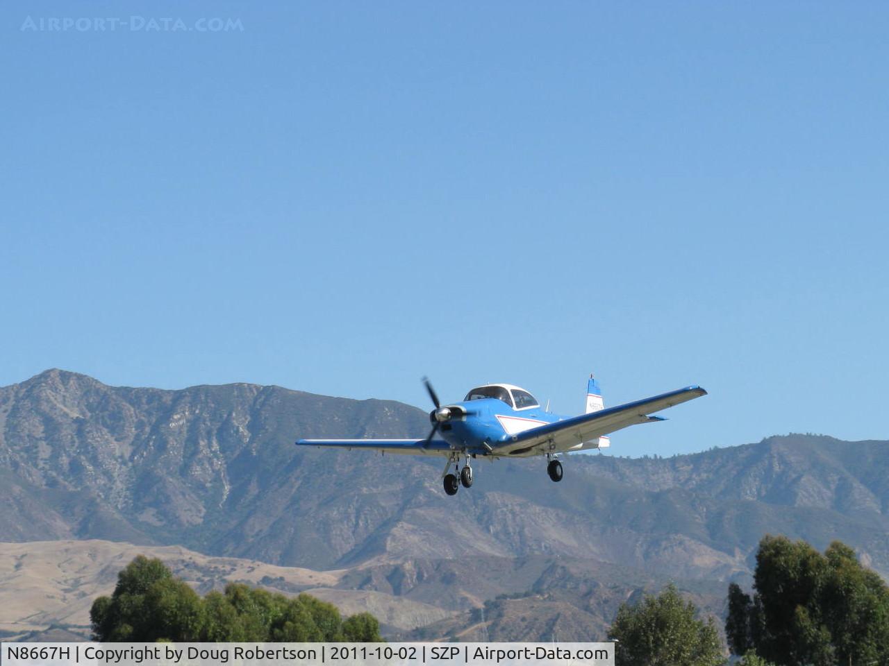 N8667H, 1947 North American Navion C/N NAV-4-667, 1947 North American NAVION, Continental IO-520 285 Hp upgrade, Young Eagles Flight, on final Rwy 22