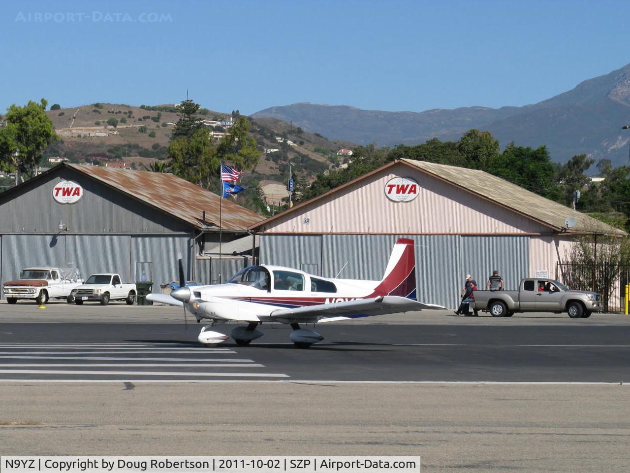 N9YZ, 1975 Grumman American AA-5A Cheetah C/N AA5-0822, 1975 Grumman-American AA-5A CHEETAH, Lycoming O-320 150 Hp, Young Eagles Flight, taking the active