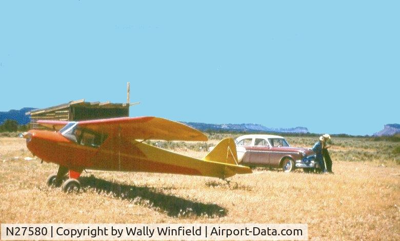 N27580, 1940 Taylorcraft BL-65 (L-2F) C/N 2221, My first airplane, down near Gateway, CO.