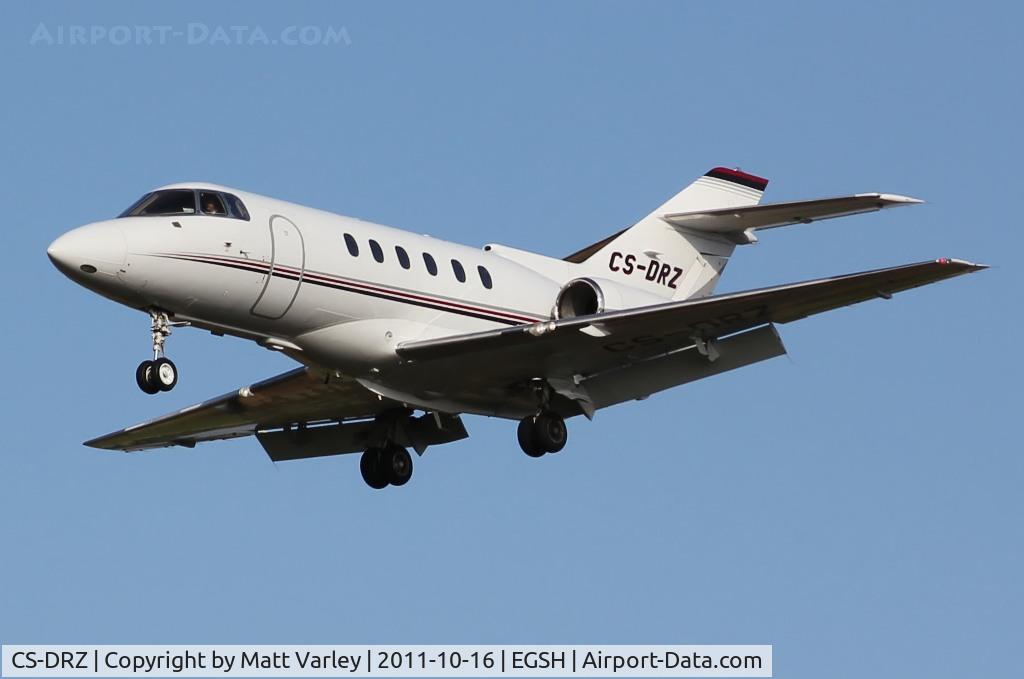 CS-DRZ, 2007 Hawker Beechcraft 800XPi C/N 258847, Arriving at EGSH.