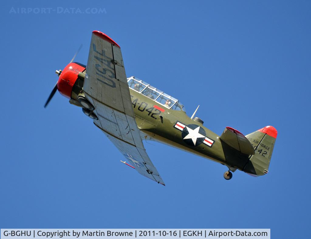 G-BGHU, 1944 North American T-6G Texan C/N 182-729, SHOT OVER HEADCORN