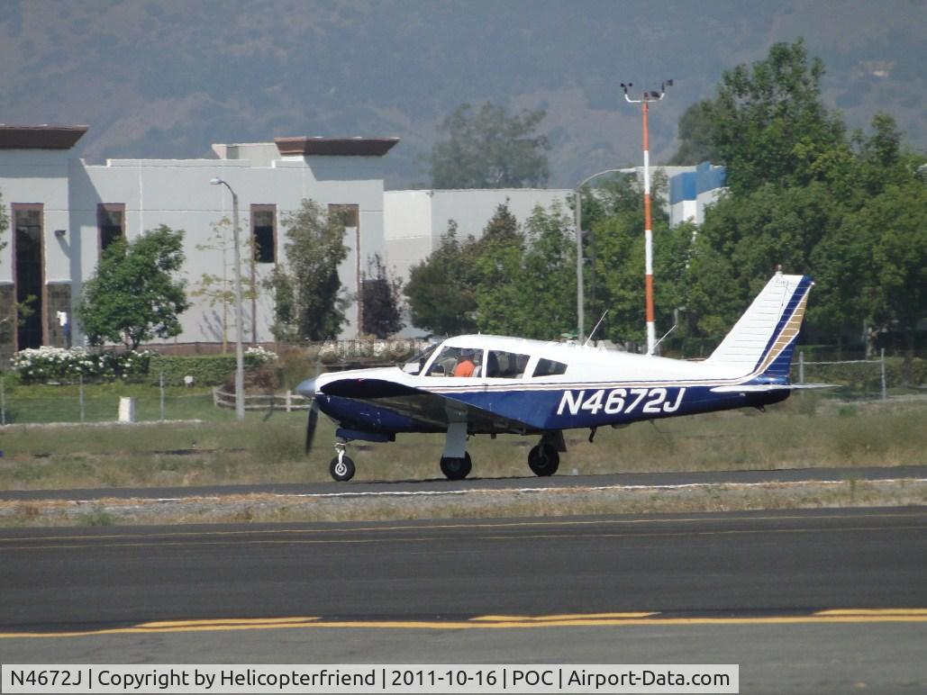 N4672J, 1968 Piper PA-28R-180 Cherokee Arrow C/N 28R-30573, Taking off runway 26L