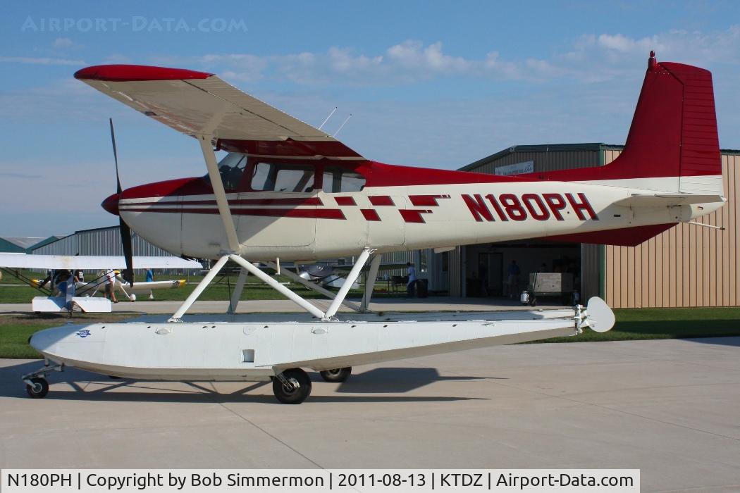 N180PH, 1955 Cessna 180 C/N 31455, On the ramp at Toledo-Metcalf during the EAA fly-in.