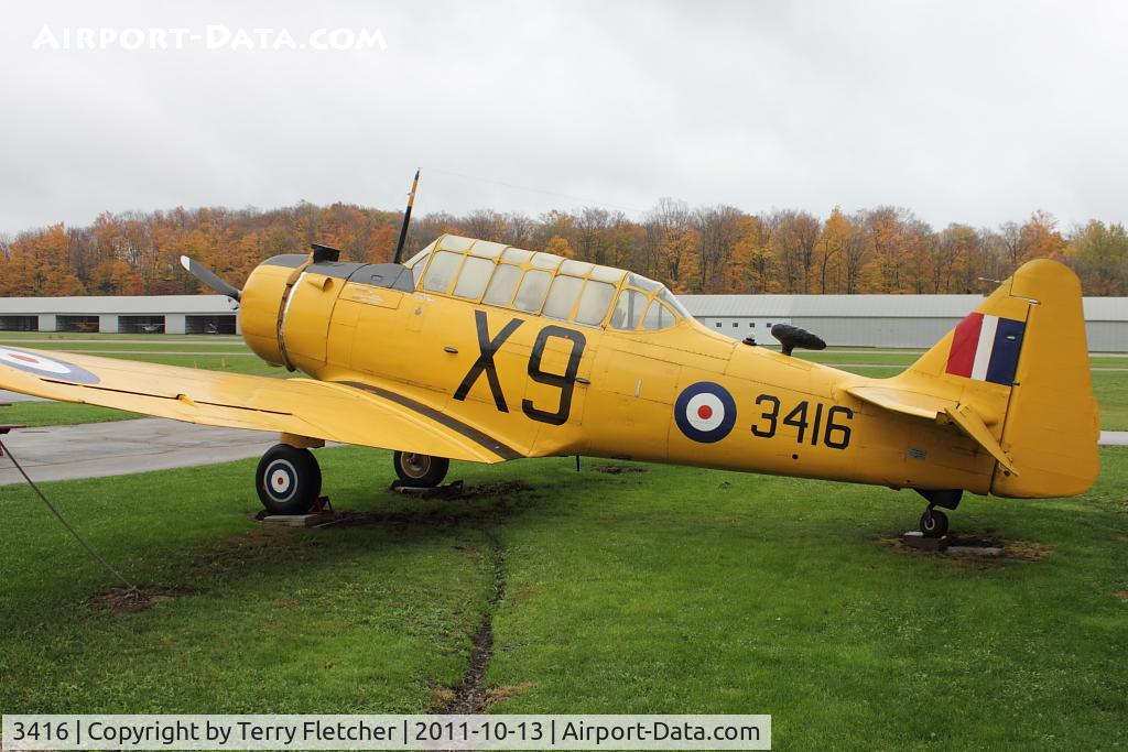 3416, North American NA-64 Yale C/N 64-2169, North American NA-64 Yale, c/n: 64-2169 at Guelph Airpark , Ontario - the aircraft featured in a movie 'Captain of the Clouds' with James Cagney