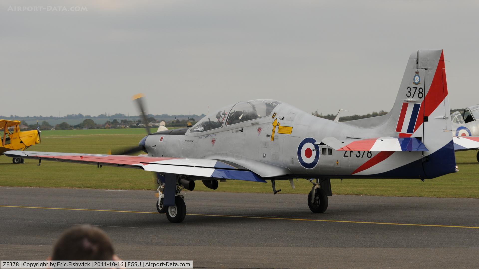 ZF378, 1992 Short S-312 Tucano T1 C/N S121/T92, 1. ZF378 taxying back after an excellent display at Duxford Autumn Air Show, October, 2011