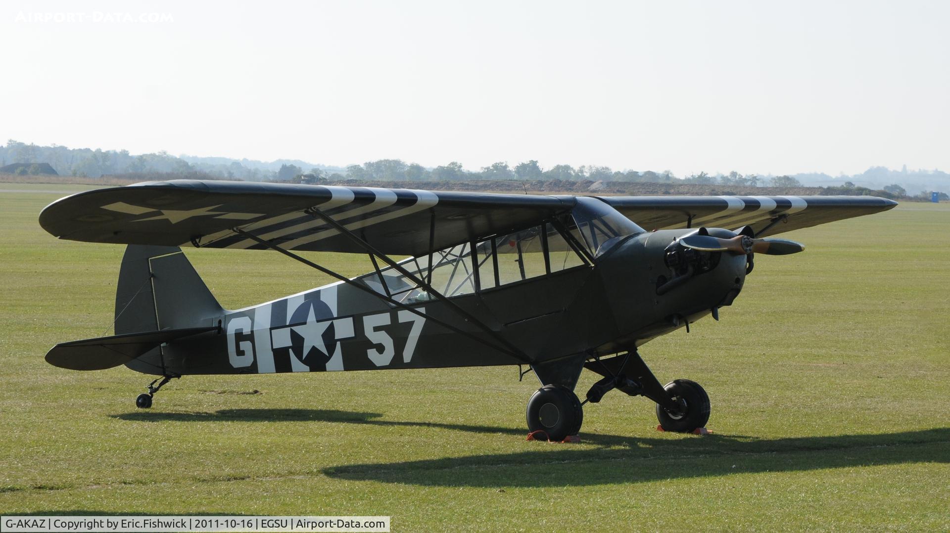 G-AKAZ, 1944 Piper L-4A Grasshopper C/N AN-1, G-AKAZ at Duxford Autumn Air Show, October, 2011