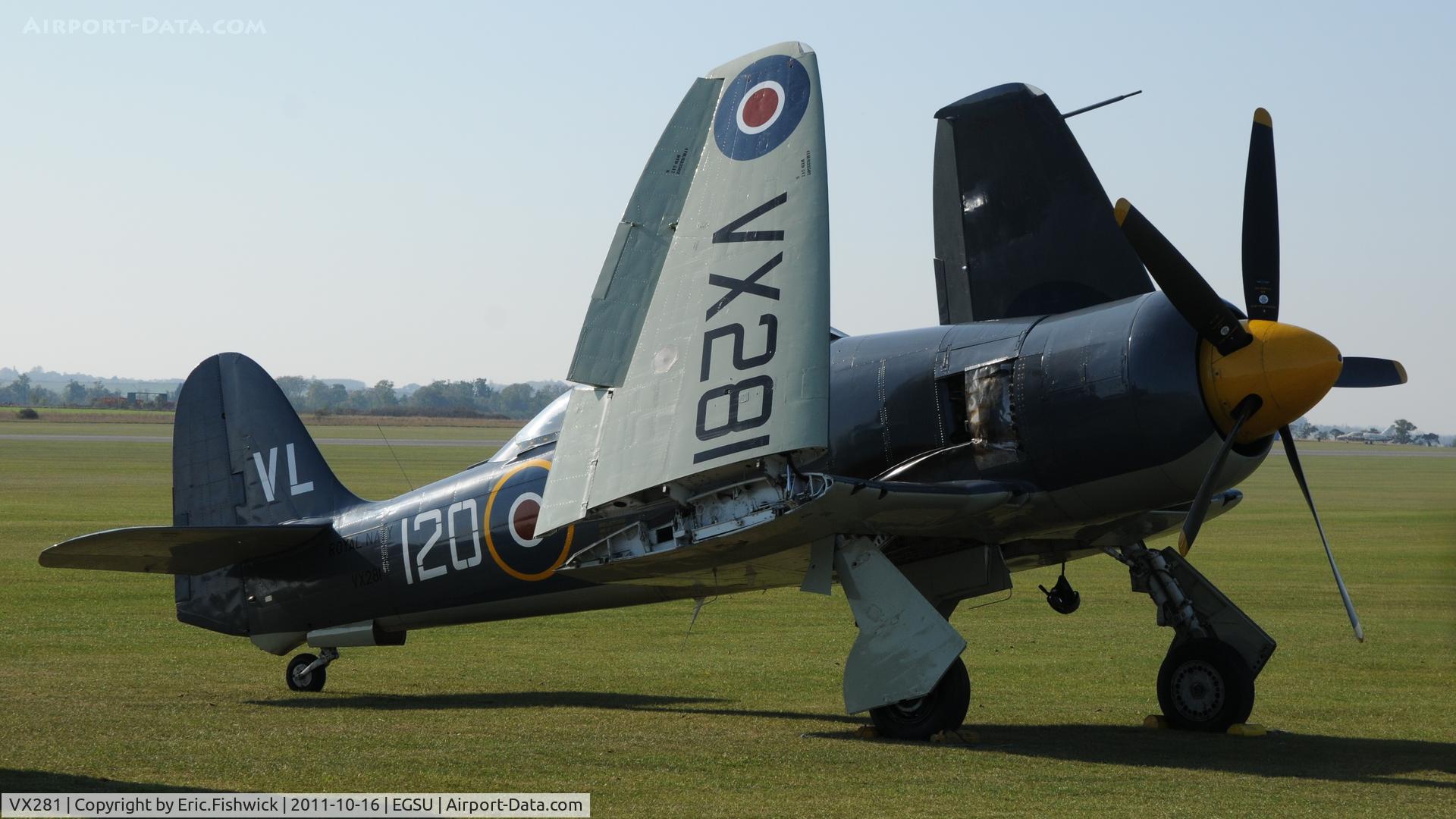 VX281, 1949 Hawker Sea Fury T.20 C/N ES.3615, 5. VX281 at Duxford Autumn Air Show, October, 2011