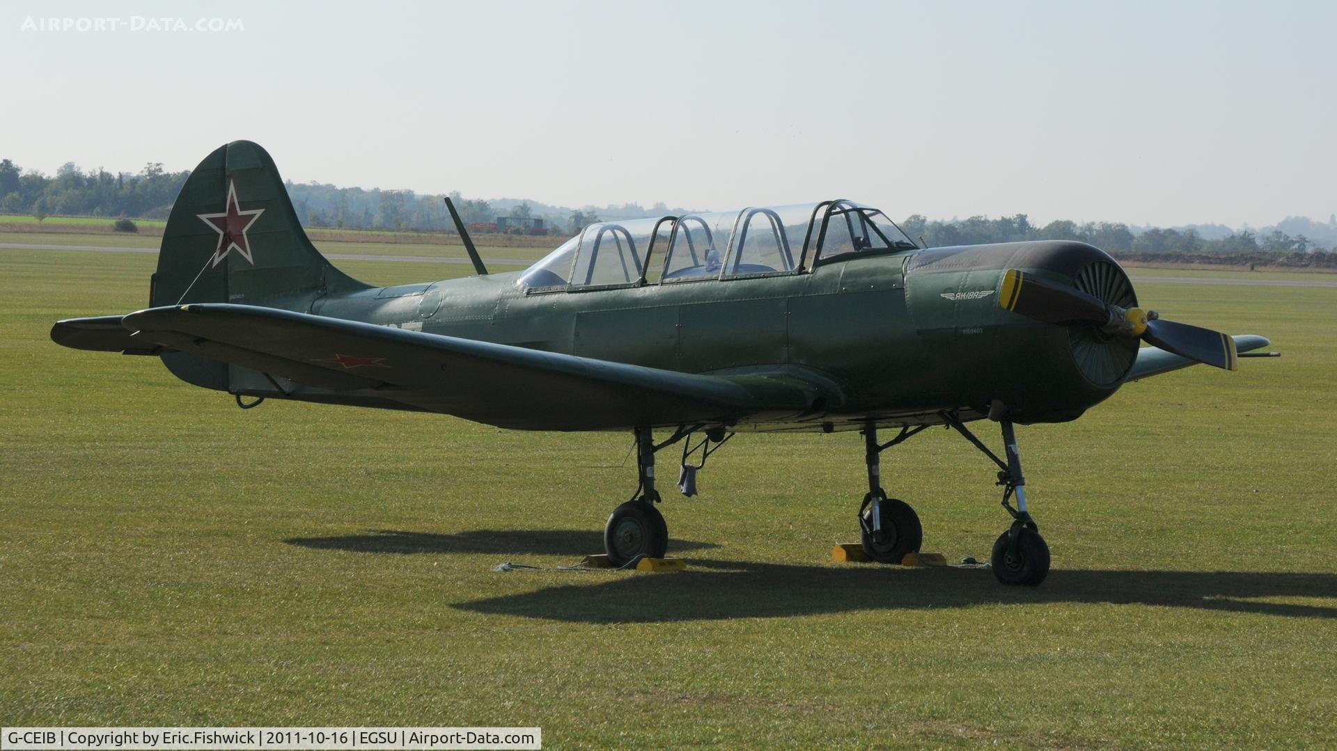 G-CEIB, 1958 Yakovlev Yak-18A C/N 1160403, G-CEIB at Duxford Autumn Air Show, October, 2011