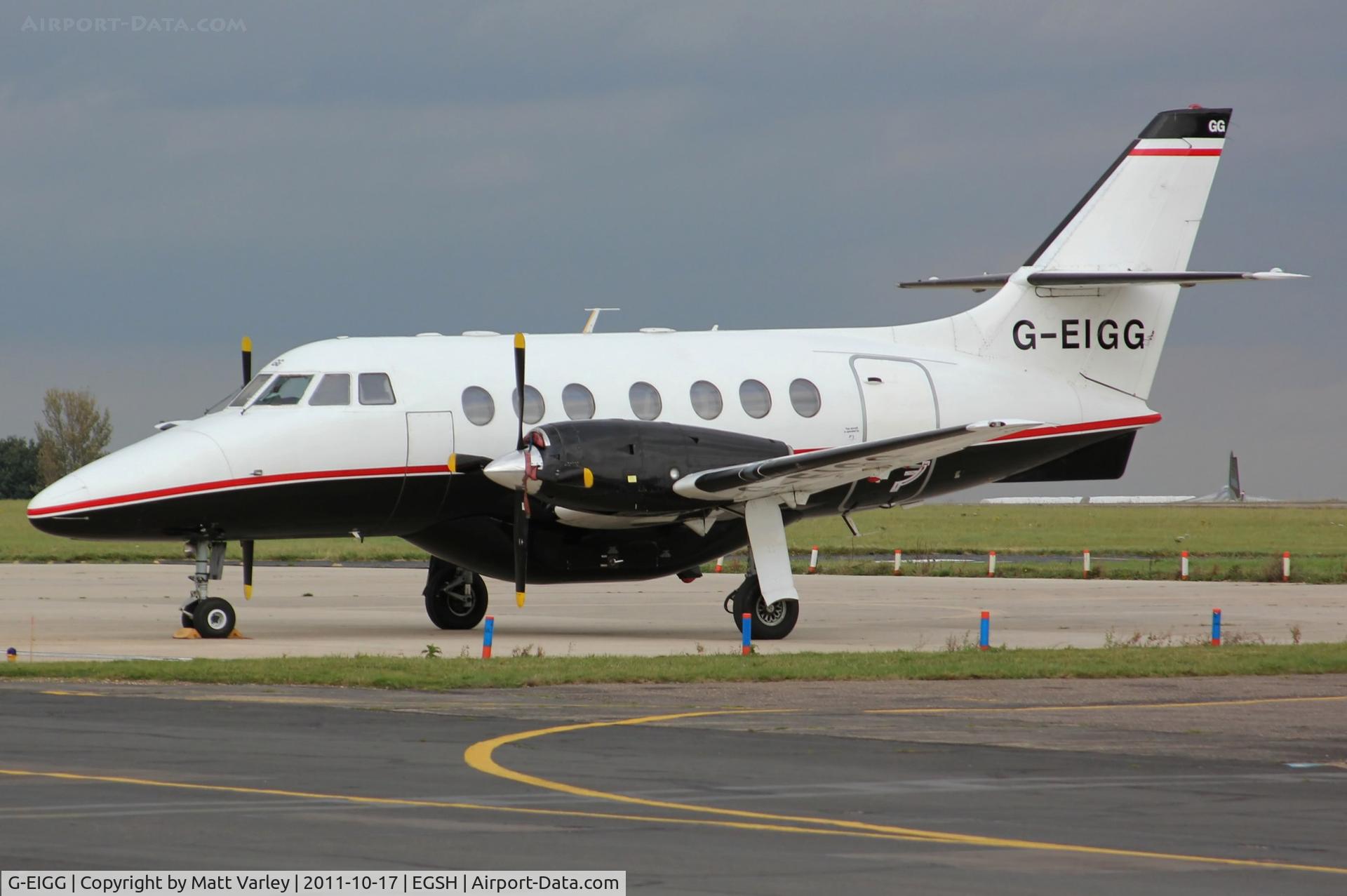 G-EIGG, 1987 British Aerospace BAe-3112 Jetstream 31 C/N 773, Sat on stand at Skydrift oppersite hanger 12.