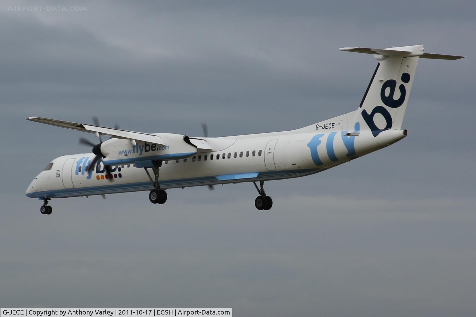 G-JECE, 2004 De Havilland Canada DHC-8-402Q Dash 8 C/N 4094, Arriving at EGSH.