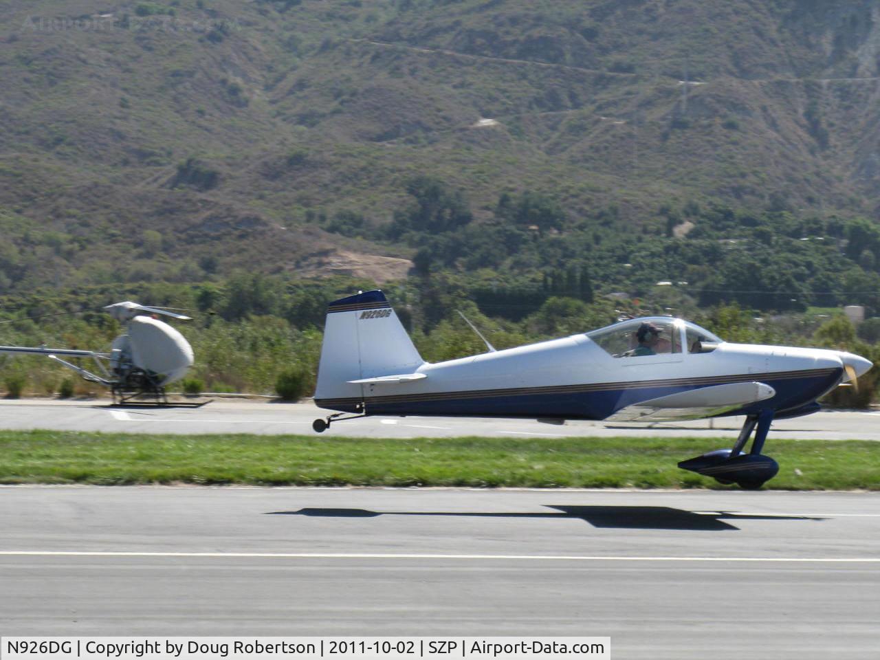 N926DG, 2000 Vans RV-6 C/N 20473, 2000 Gorton VAN's RV-6, Lycoming O-320, takeoff Rwy 22