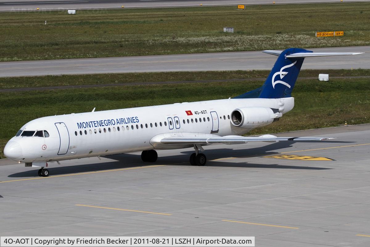 4O-AOT, 1991 Fokker 100 (F-28-0100) C/N 11350, taxying to the gate