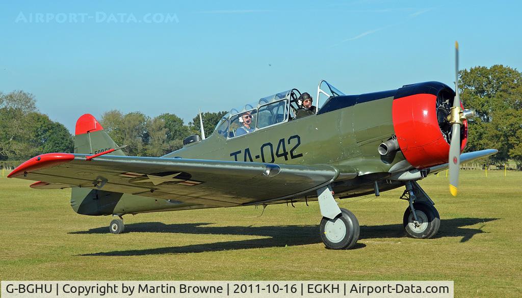 G-BGHU, 1944 North American T-6G Texan C/N 182-729, SHOT AT HEADCORN