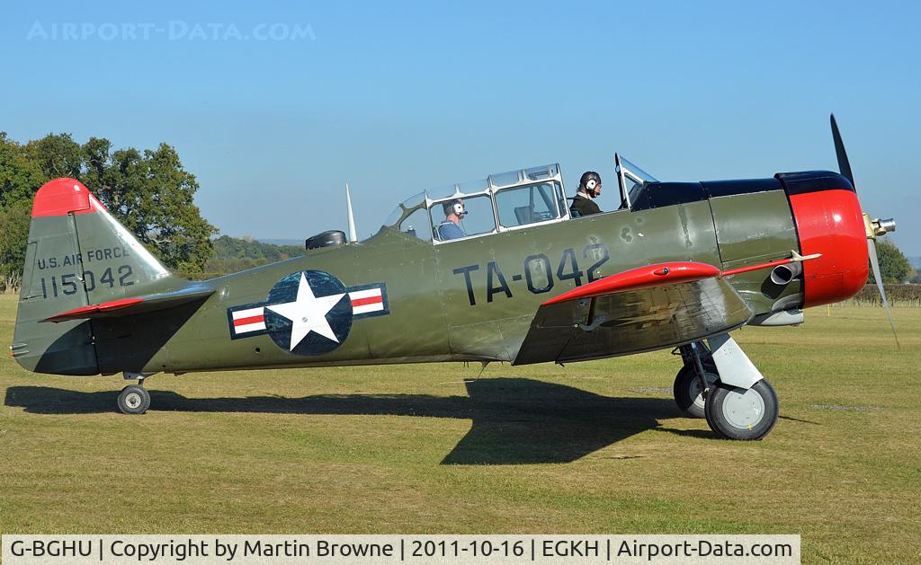 G-BGHU, 1944 North American T-6G Texan C/N 182-729, SHOT AT HEADCORN