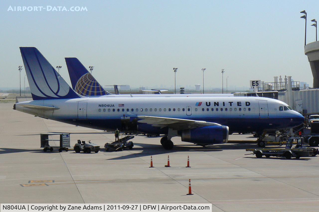 N804UA, 1997 Airbus A319-131 C/N 759, United Airlines at DFW Airport.