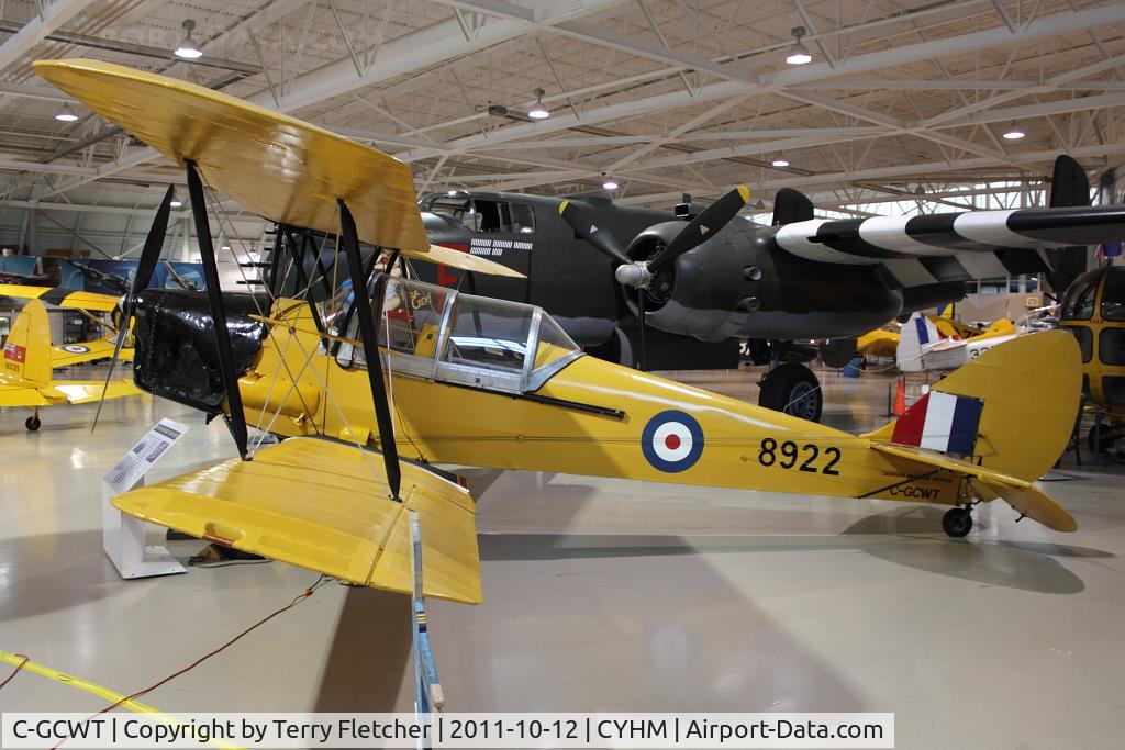 C-GCWT, 1942 De Havilland Canada DH-82C Tiger Moth C/N DHC1724, 1942 Dehavilland DH 82-C, c/n: 1724 at Canadian Warplane Heritage Museum