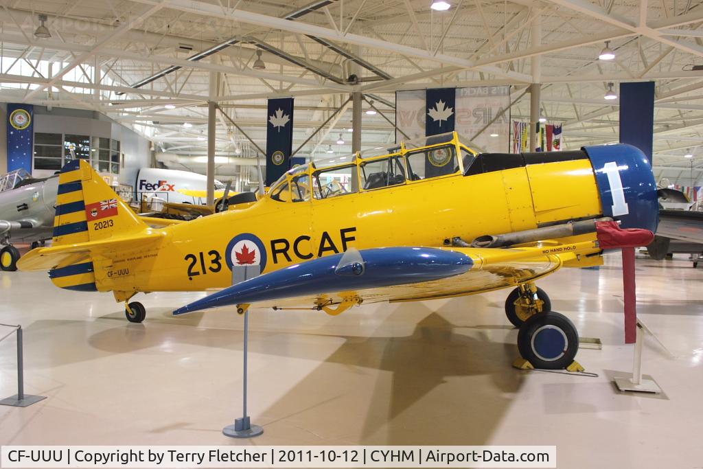 CF-UUU, 1951 Canadian Car & Foundry T-6 Harvard Mk.4 C/N CCF4-4, 1951 Canadian Car & Foundry Harvard 4, c/n: CCF4-4 at Canadian Warplane Heritage Museum